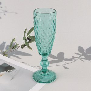 Hot Selling Colored Glass Goblet Stemmed Wine Glasses Champagne Glasses