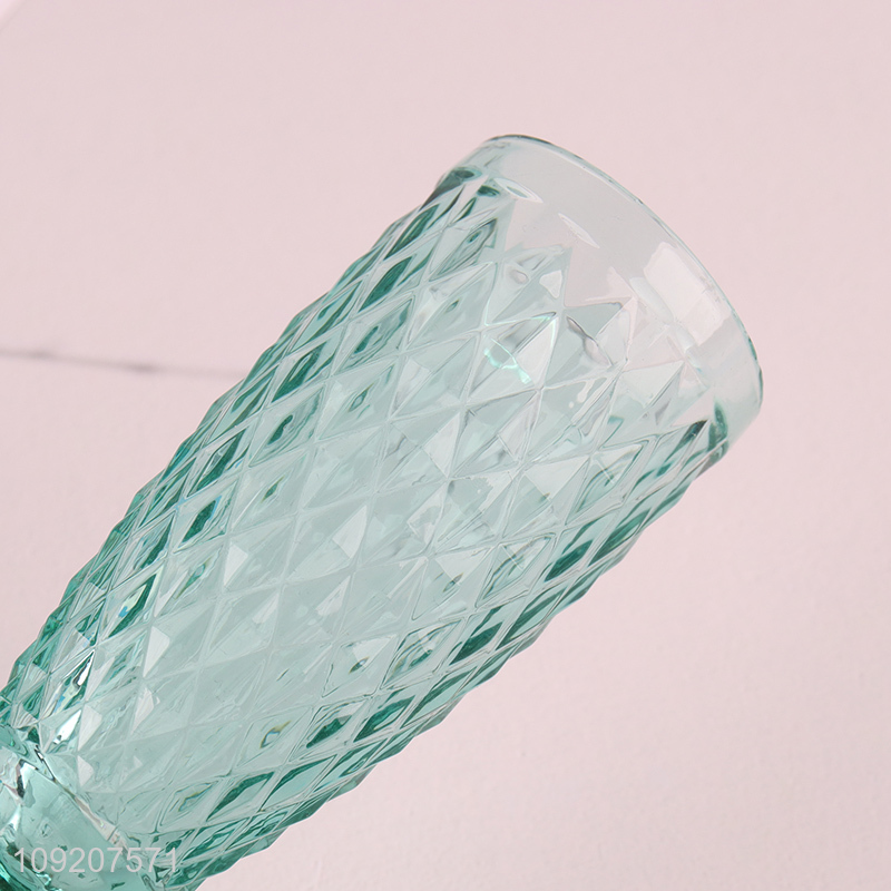 Hot Selling Colored Glass Goblet Stemmed Wine Glasses Champagne Glasses