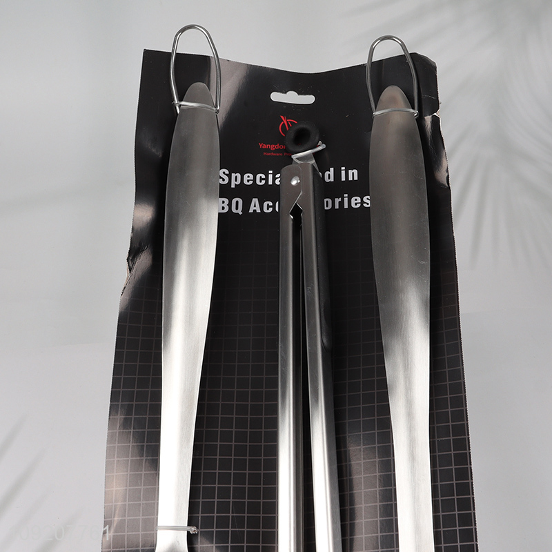 Hot selling 3pcs stainless steel barbecue tool set barbecue fork barbecue clips
