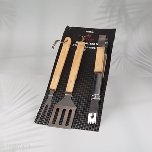 Factory price 3pcs professional barbecue tool set barbecue clips barbecue fork set