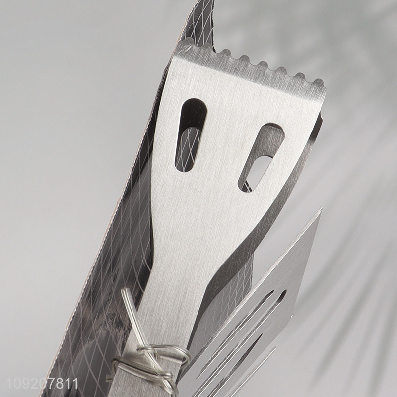 China supplier 3pcs stainless steel barbecue tool set barbecue fork barbecue spatula set