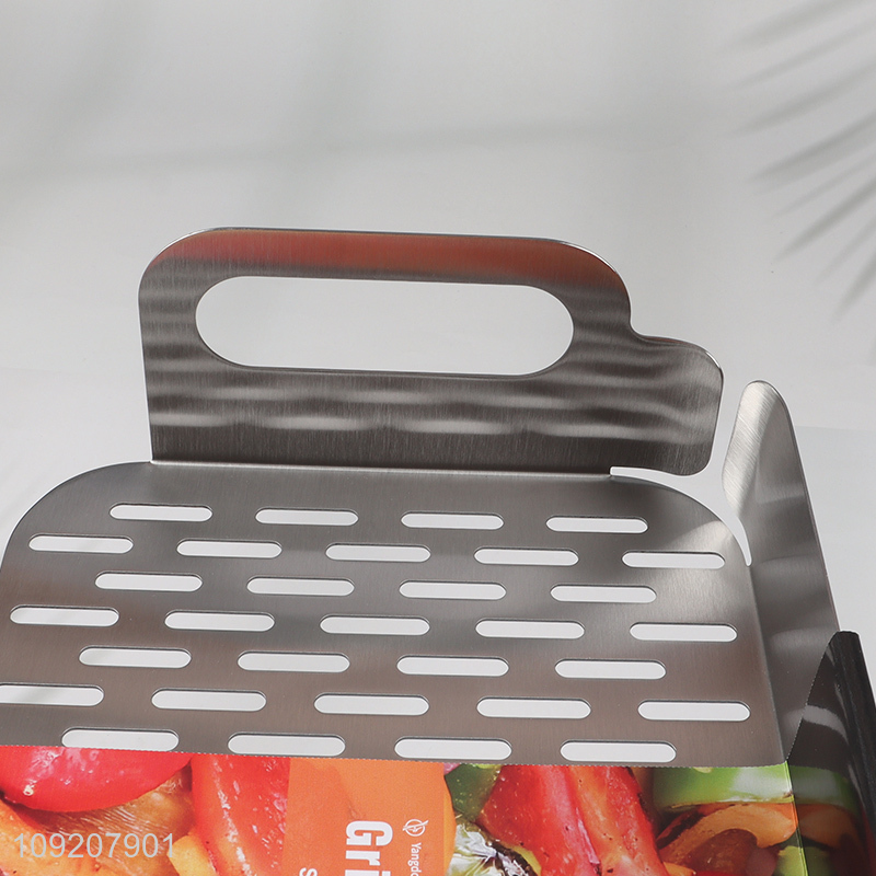 Top Sale Stainless Steel Perforated Barbecue Basket Grill Tray Grill Topper