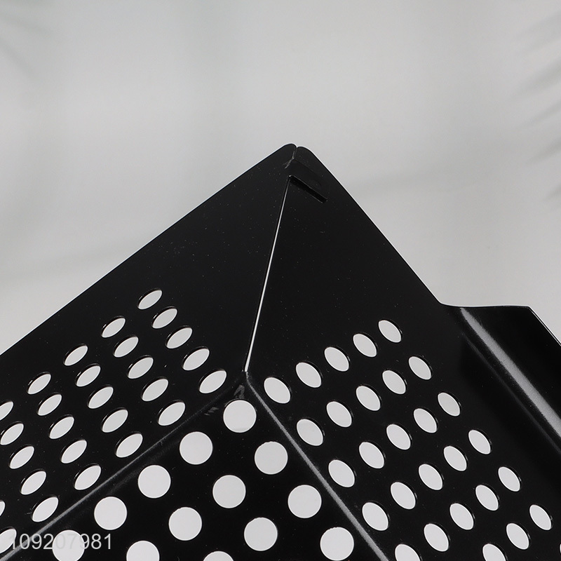 Low price black non-stick coating barbecue grill basket vegetable basket