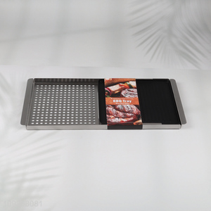 Good price stainless steel barbecue grill pan barbecue tray for sale
