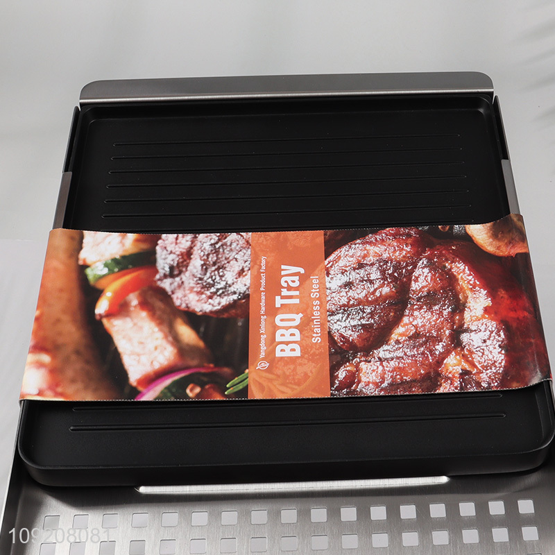 Good price stainless steel barbecue grill pan barbecue tray for sale