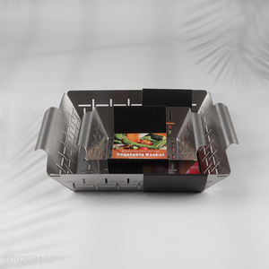 Low price stainless steel vegetable basket barbecue grill basket