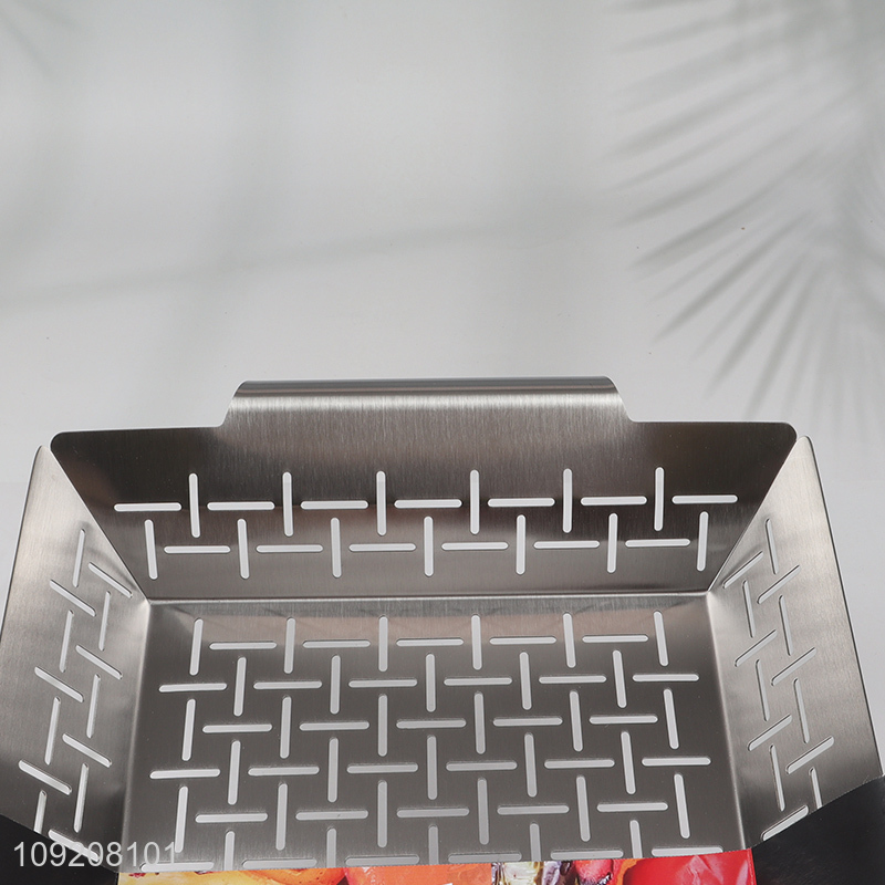 Low price stainless steel vegetable basket barbecue grill basket