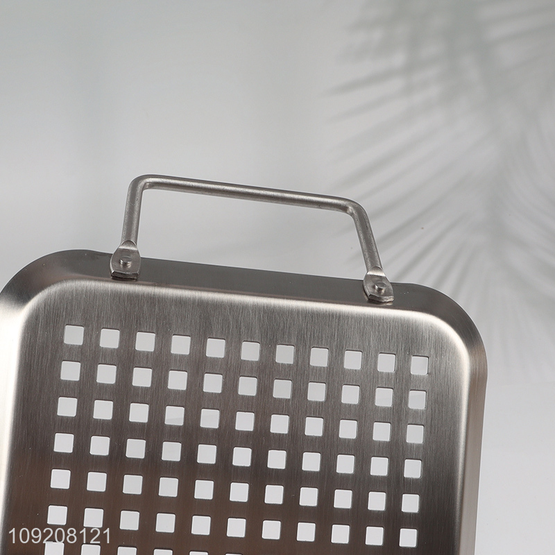 Hot selling stainless steel grill grid barbecue plate with handle