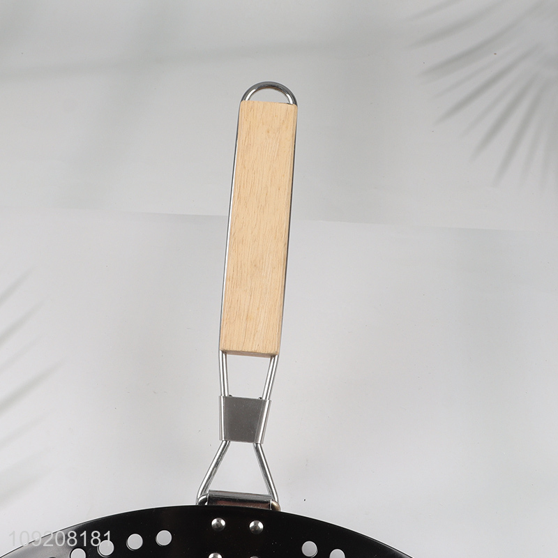 Top products non-stick grill basket outdoor grill skillet with handle