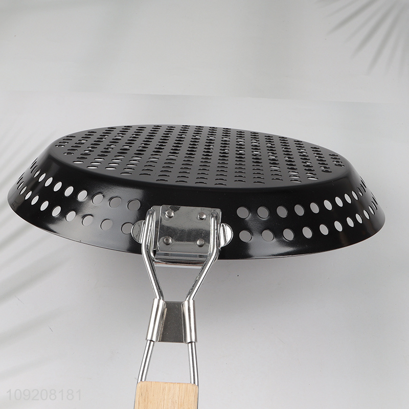 Top products non-stick grill basket outdoor grill skillet with handle