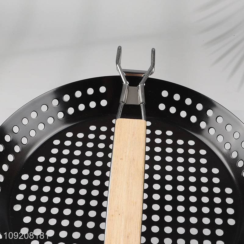 Top products non-stick grill basket outdoor grill skillet with handle