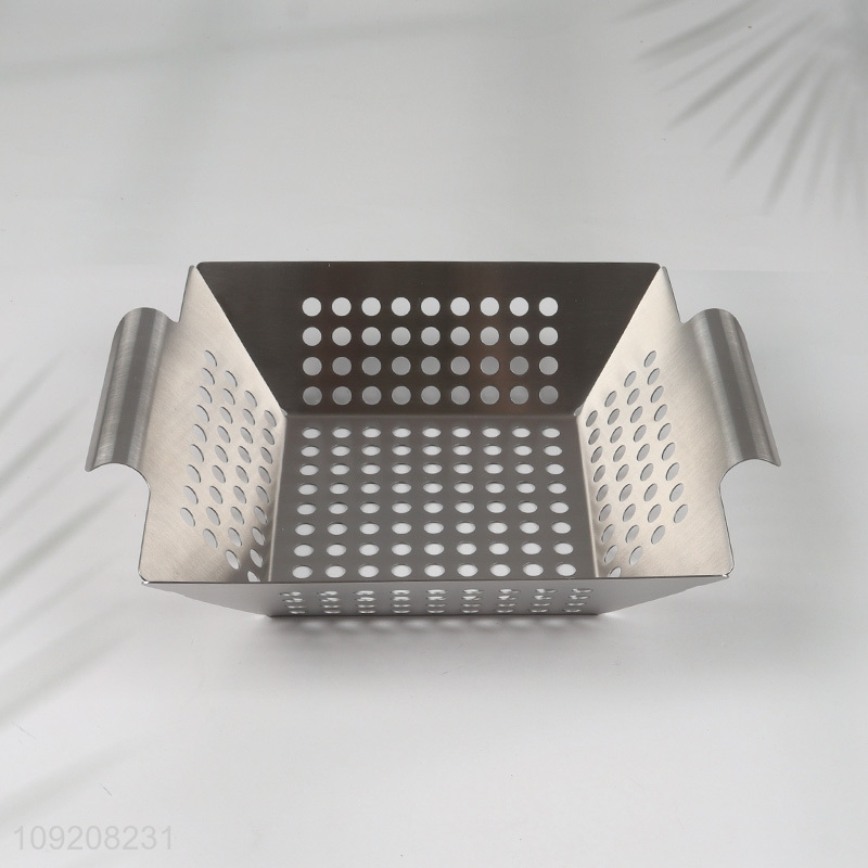 Best quality 3pcs stainless steel vegetable basket grill wok grill grid set