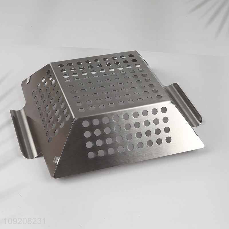 Best quality 3pcs stainless steel vegetable basket grill wok grill grid set