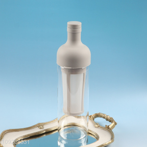 Wholesale cold fruit and tea bottle coffee glass bottle with filter