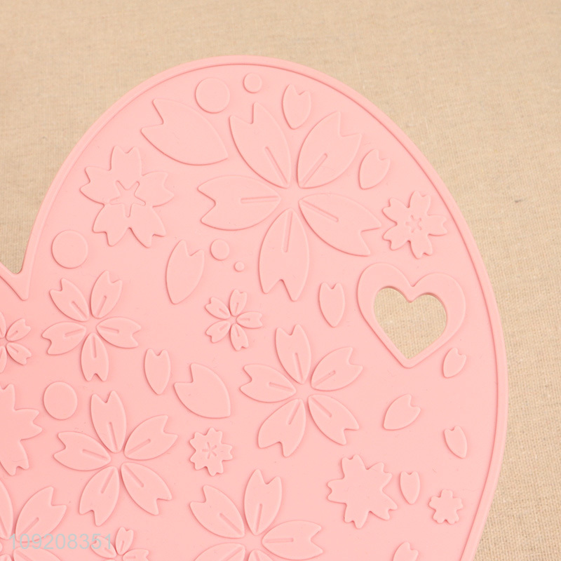 Top selling silicone heart shape heat-resistant cup mat hot pad for home