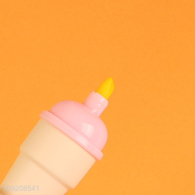 Top selling ice cream shape students stationery highlighter pen set