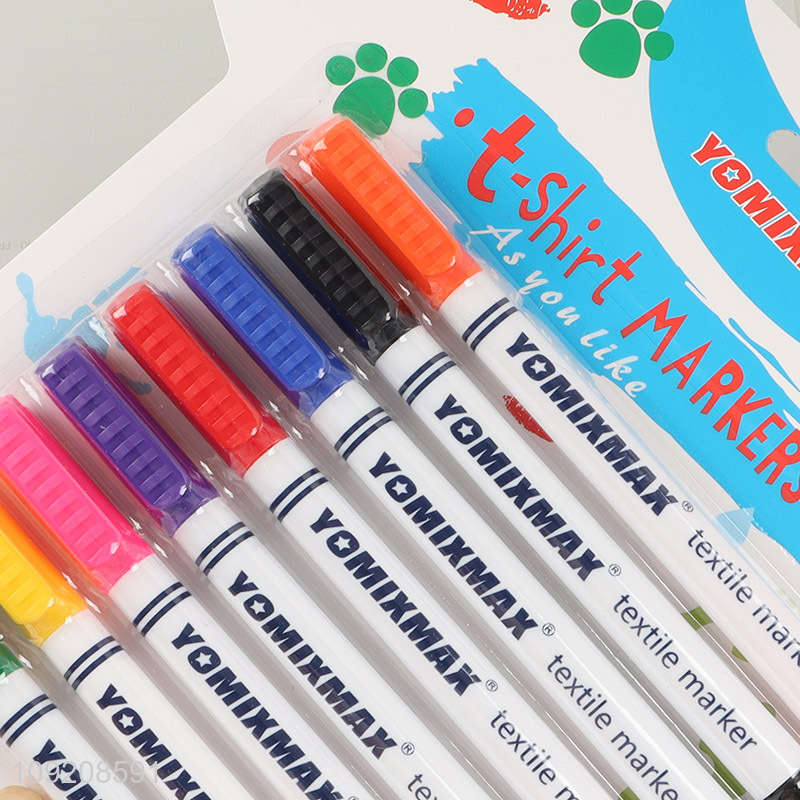 New arrival multicolor waterproof textile marker t-shirt marker set