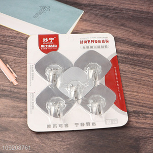 Factory price 5pcs traceless nano hook sticky hook for household