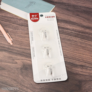 Factory supply 3pcs clear traceless nano hook sticky hook for sale