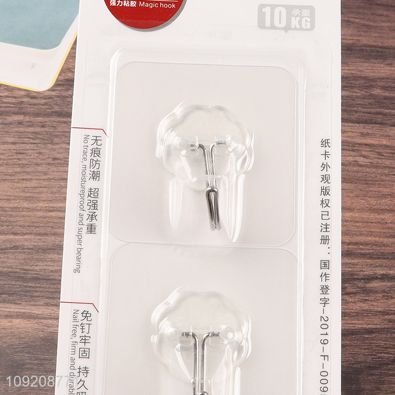 Factory supply 3pcs clear traceless nano hook sticky hook for sale