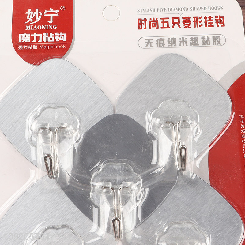 Factory price 5pcs traceless nano hook sticky hook for household