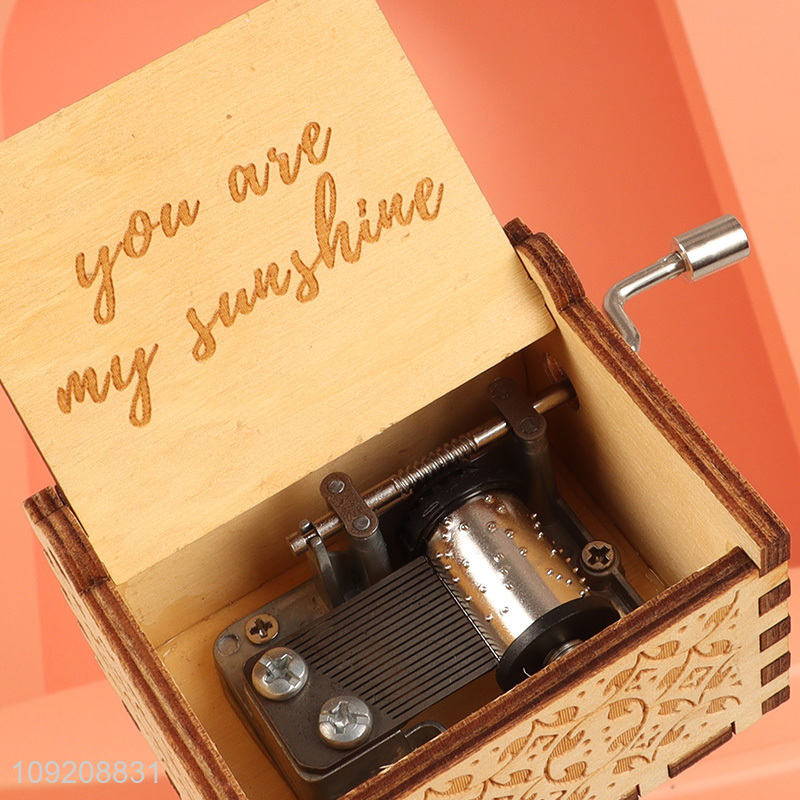 China products tabletop decor home wooden crafts wooden music box