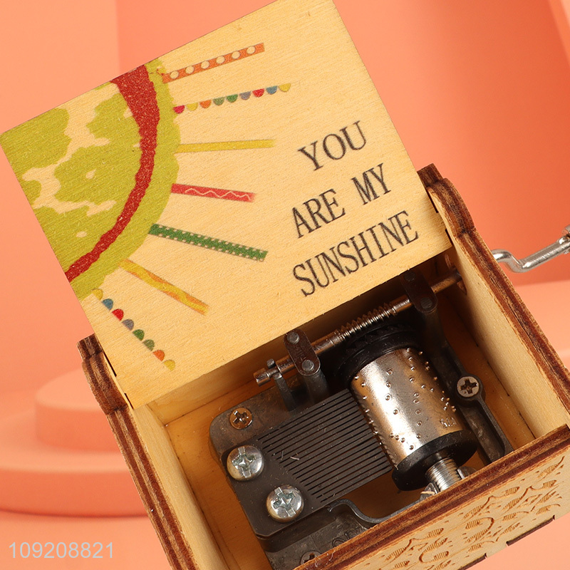 Hot selling home decor wooden crafts wooden music box wholesale