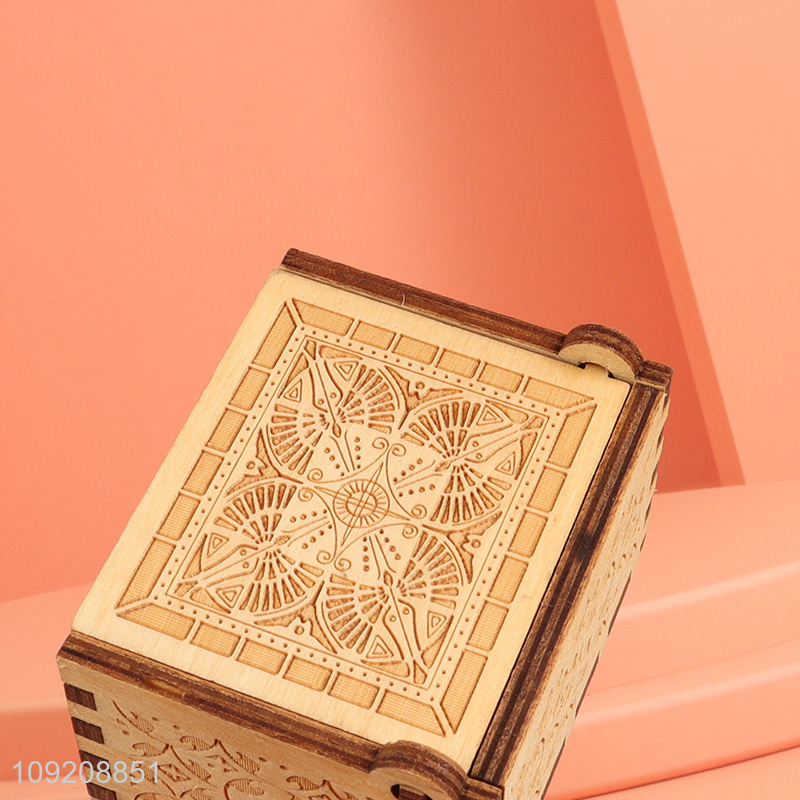 Popular products desktop decor wooden crafts wooden music box for sale