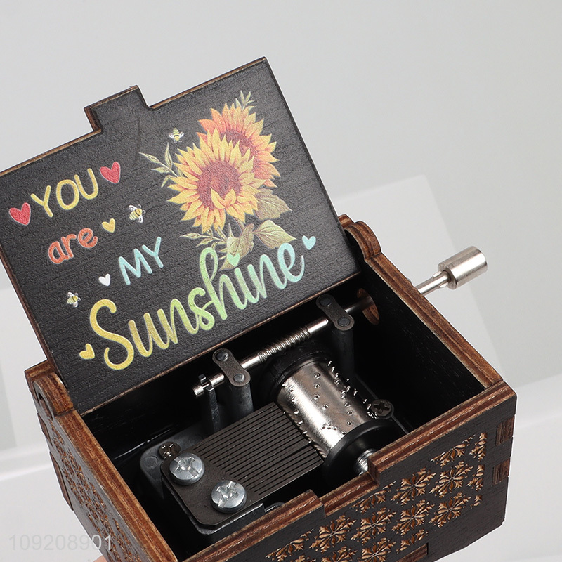 China supplier home decor wooden crafts wooden music box for sale