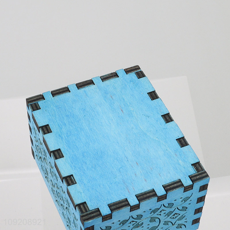 Online wholesale blue home decor wooden crafts wooden music box