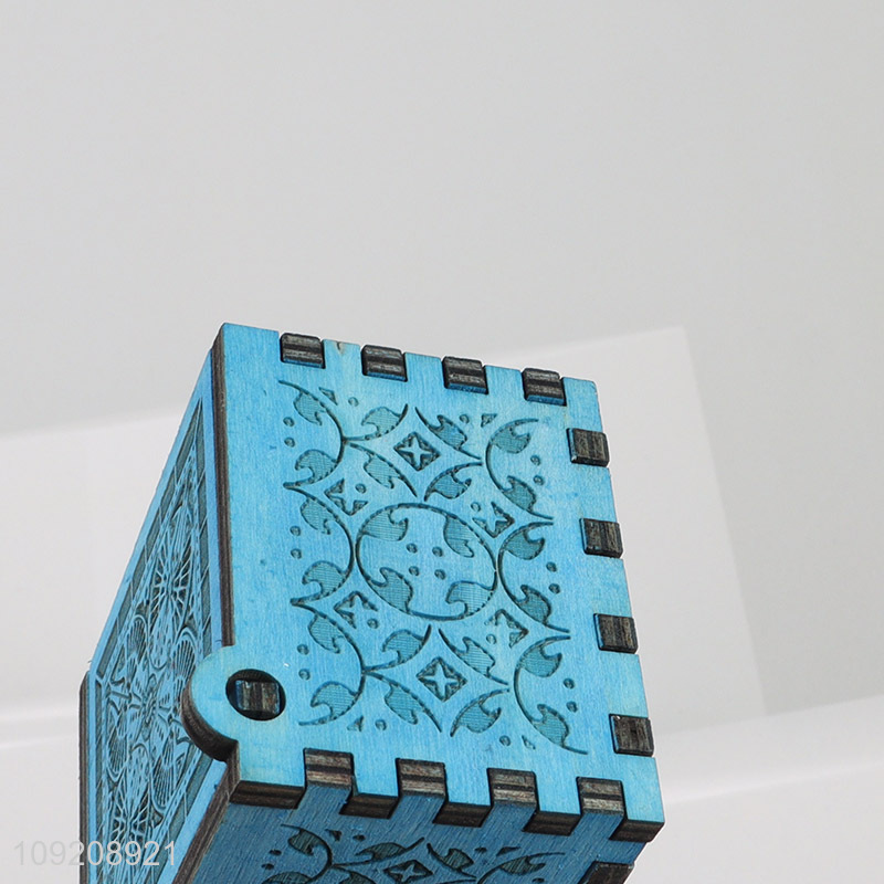 Online wholesale blue home decor wooden crafts wooden music box