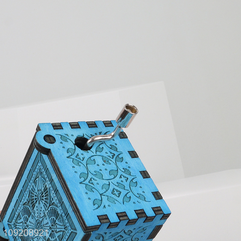 Online wholesale blue home decor wooden crafts wooden music box