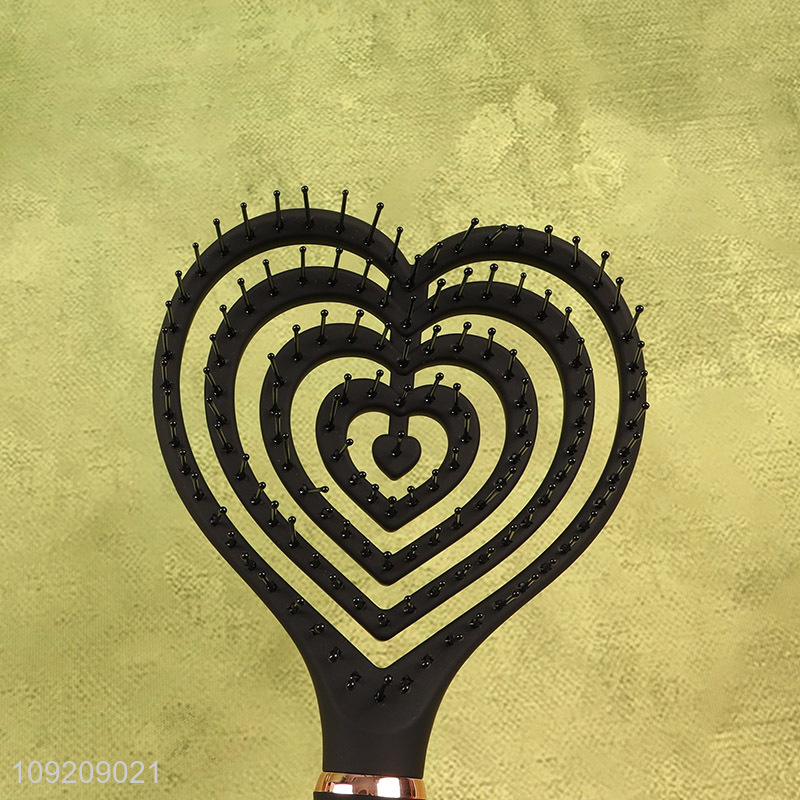 Best sale heart shape wide teeth hollow hair comb hair brush