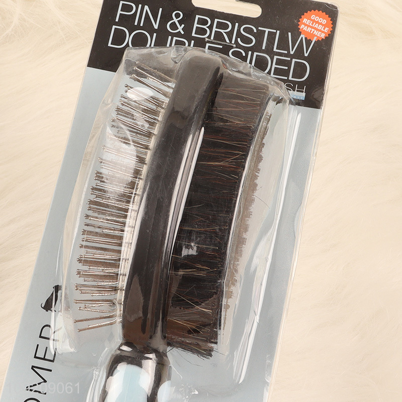 Good selling professional double-sided 2in1 pets grooming tool pet hair brush