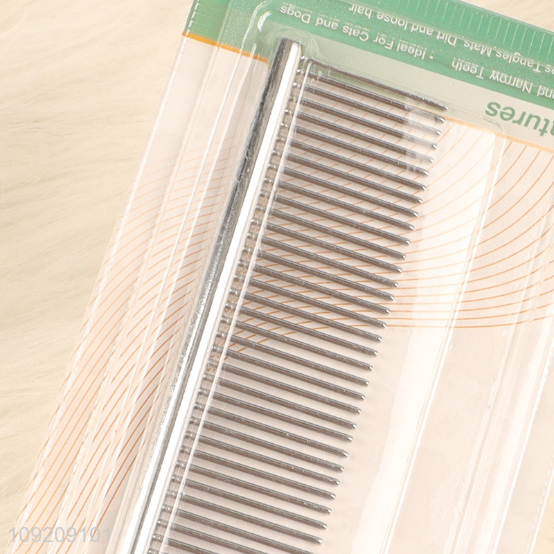New arrival stainless steel professional pet comb dual-teeth pet comb