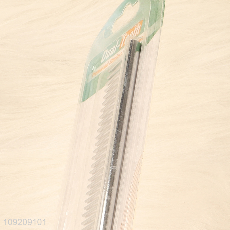 New arrival stainless steel professional pet comb dual-teeth pet comb