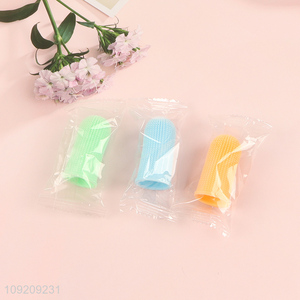 Good sale multicolor silicone pet teeth cleaning pet toothbrush finger cover