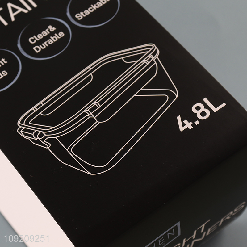 Good Quality 4.8L Clear Plastic Food Storage Container with Airtight Lid