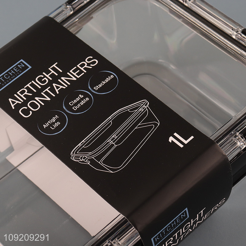 High Quality 1L Clear Plastic Food Storage Container with Airtight Lid