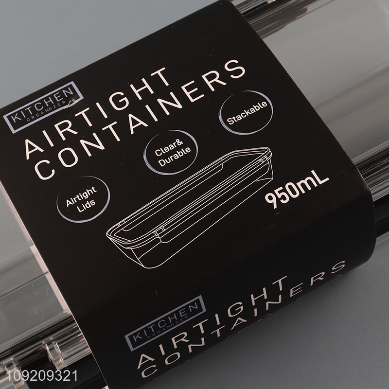 Factory Supply 950mL Clear Stackable Airtight Plastic Food Storage Container