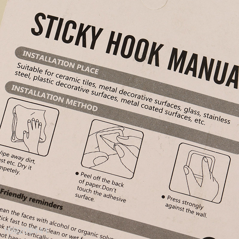 Popular Product 3 Pack Wood Grain Adhesive Hooks for Kitchen Bathroom