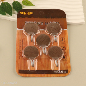 Online Wholesale 5 Pack Wood Grain Adhesive Hooks Stick Wall Hooks
