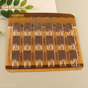 High Quality 18 Pack Adhesive Hooks Wood Grain Wall Adhesive Hooks