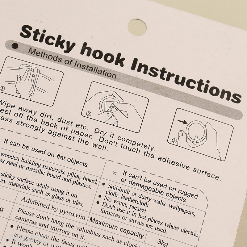 China Imports 3 Pack Wood Grain Adhesive Hooks Plastic Wall Hooks