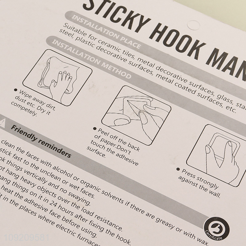 Hot Selling 18 Pack Sticky Hooks Self Adhesive Hooks Wall Hooks