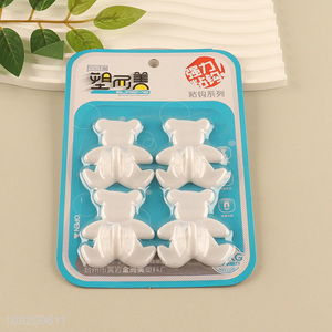 Hot Selling 4 Pack Bear Shaped Adhesive Hooks Towel Coat Key Hangers