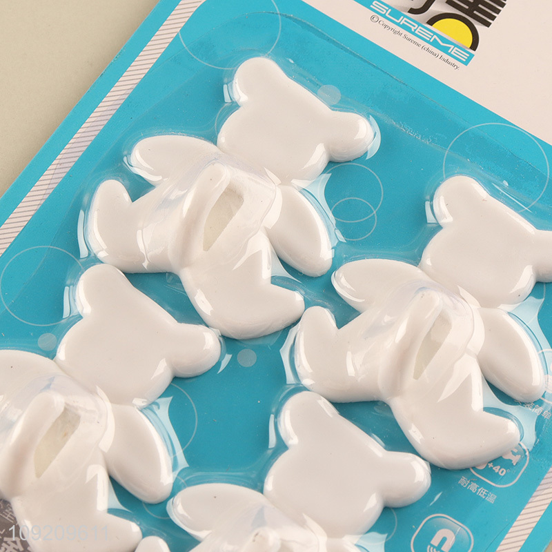 Hot Selling 4 Pack Bear Shaped Adhesive Hooks Towel Coat Key Hangers