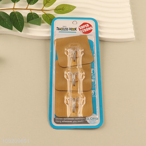 China Imports 3 Pack Adhesive Hooks Waterproof Oilproof Wall Hooks