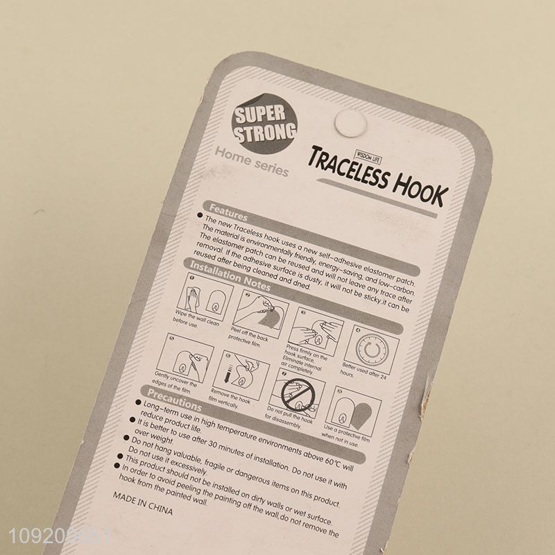 China Imports 3 Pack Adhesive Hooks Waterproof Oilproof Wall Hooks