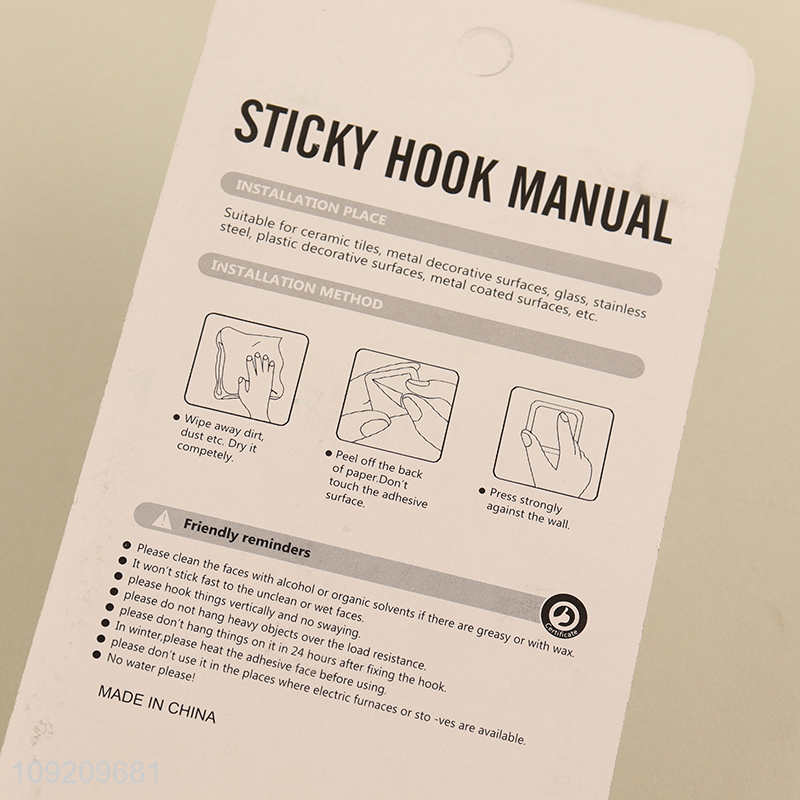 Wholesale 3 Pack Adhesive Hooks Sticky Hooks Wall Hooks Utility Hooks